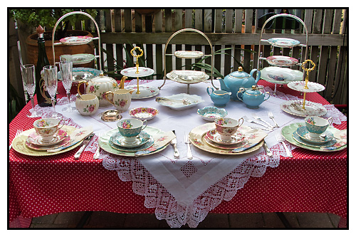 High Tea table setting at Nest Haven B & B, Napier